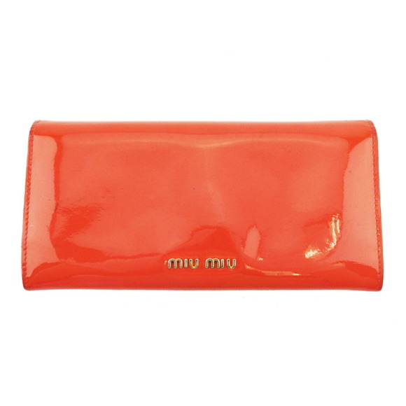 Miu Miu Patent long red ribbon orange Wallet - Picture 1 of 6